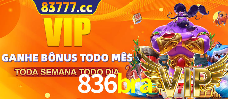 Banner promocional do 836bra oferecendo 100% de recompensas adicionais contínuas para quem fizer o login diário (Daily sign-in), com um mascote de coelho.