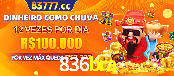 Banner do programa de recompensas Recomende para amigos do 836bra, detalhando os bônus por convidar amigos, com prêmios que chegam a R$288.888.