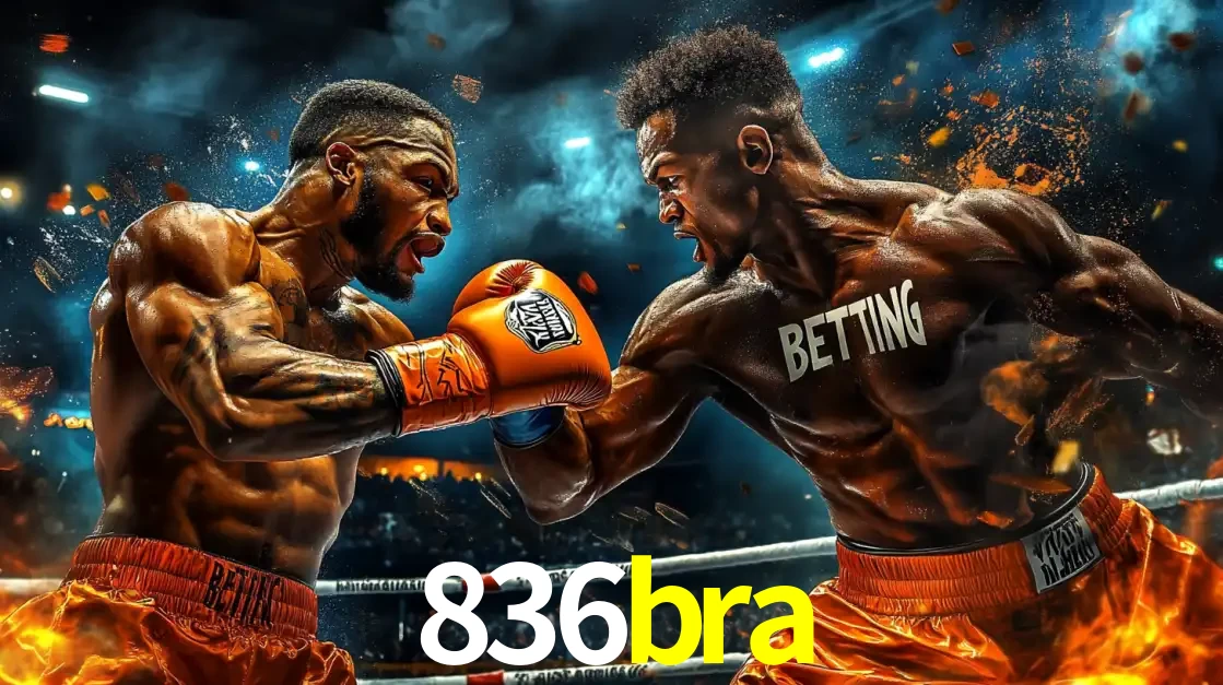 Dois boxeadores em uma luta intensa e explosiva, representando a adrenalina e as oportunidades de apostas em esportes de combate disponíveis na plataforma 836bra.